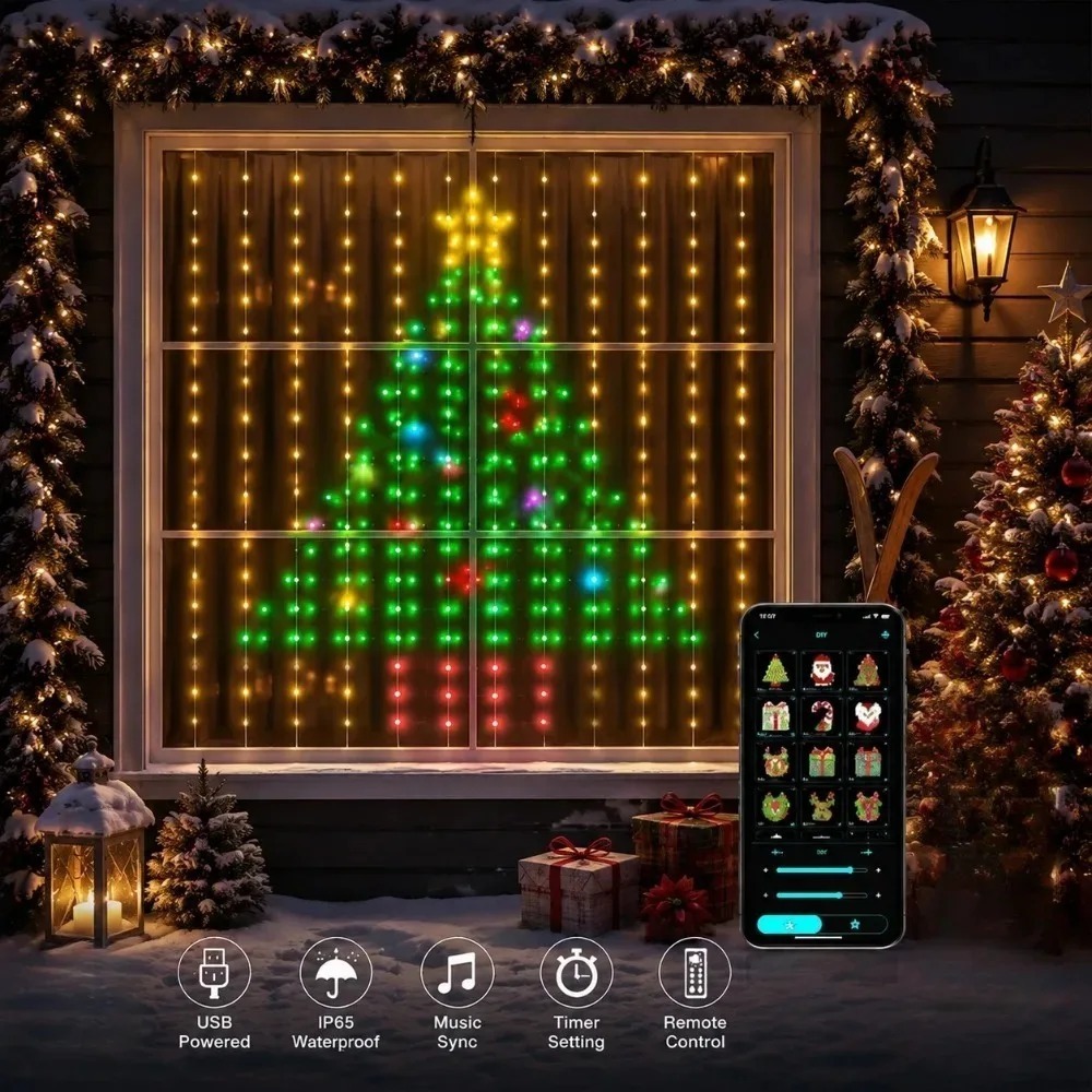 String Curtain Light - Rideaux lumineux à pixels LED, contrôle