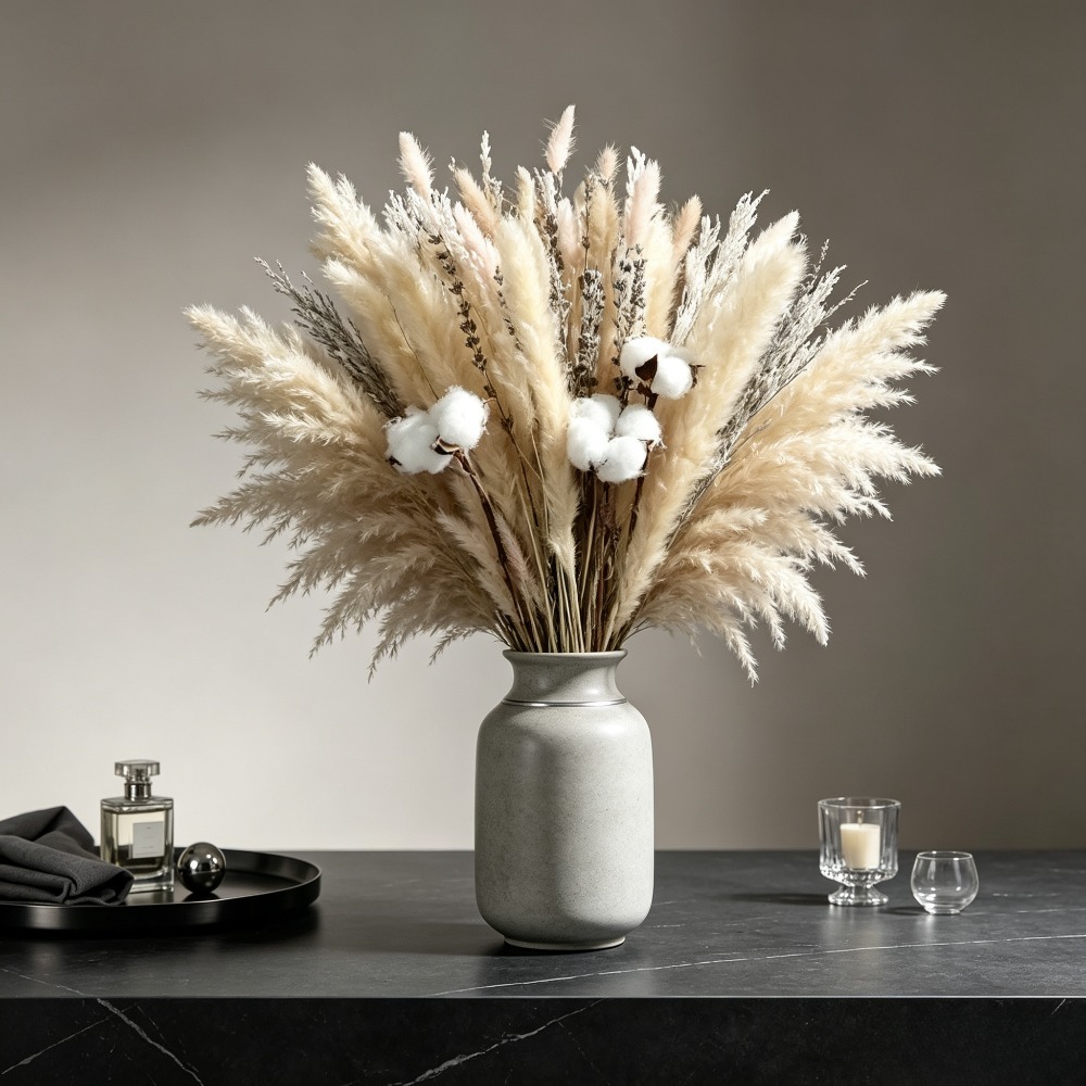Bouquet d'herbe de pampa séché - Pampas Grass Decor avis et prix