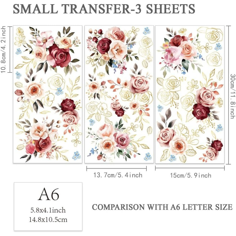 3 pièces/ensemble aquarelle Ro - Home Decor Flowers avis et prix