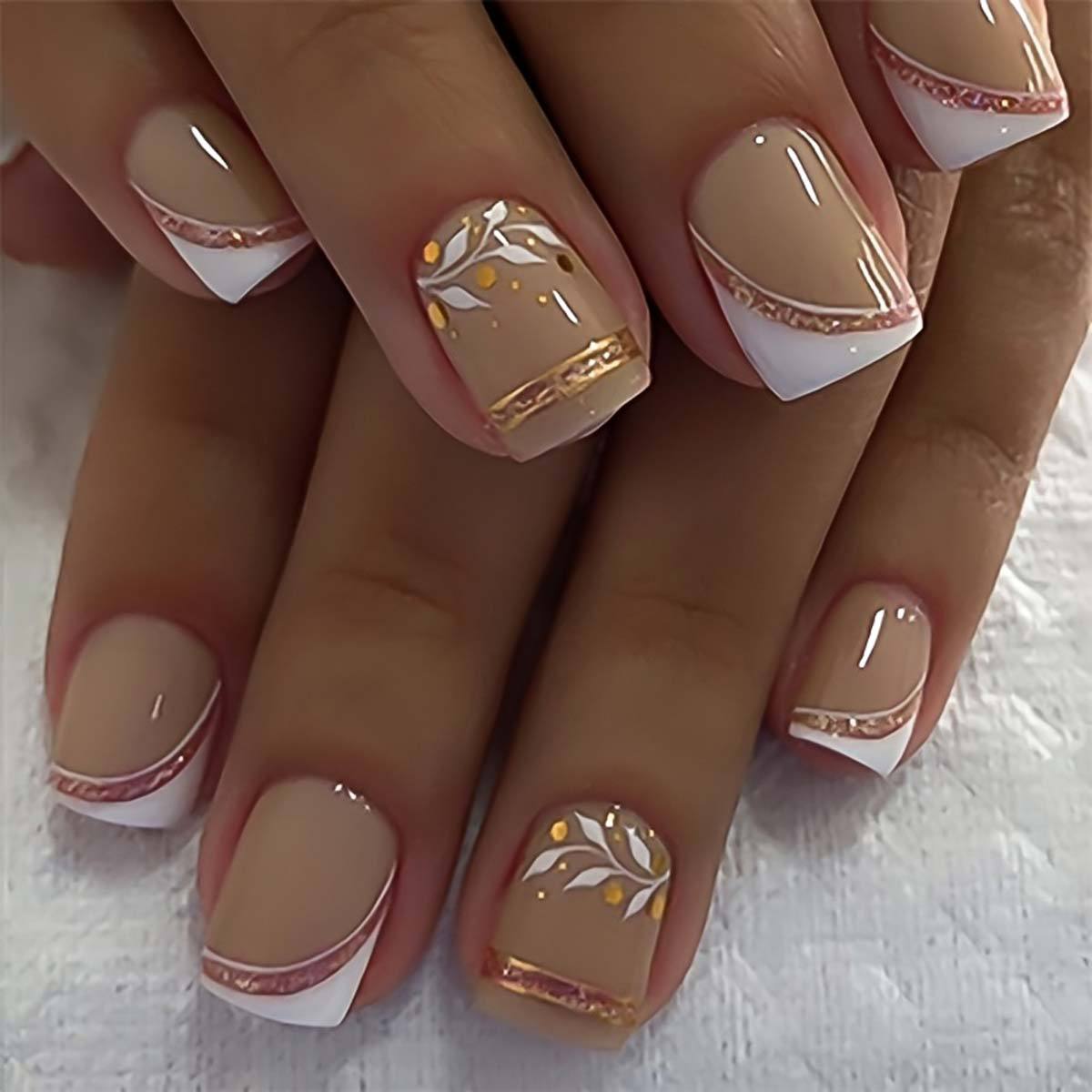 Faux ongles carrés courts, fle - Pressed Flower Frame avis et prix