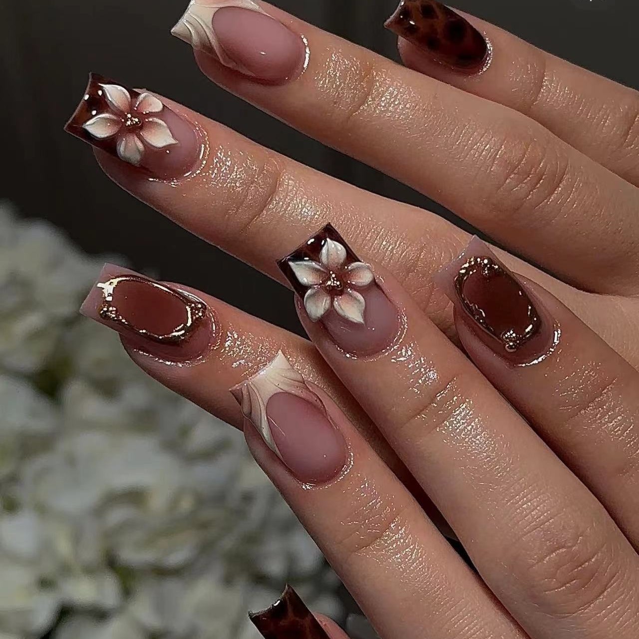 Faux ongles carrés courts pour - Pressed Flower Frame avis et prix