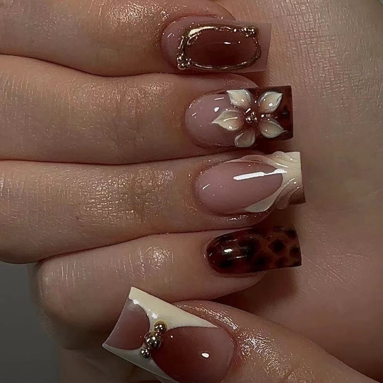 Faux ongles carrés courts pour - Pressed Flower Frame avis et prix